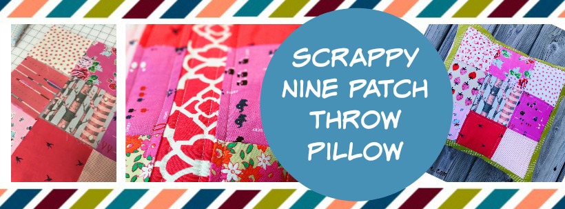 Scrappy Nine Patch Throw Pillow
