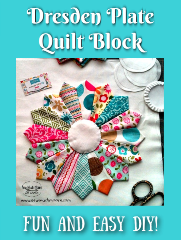 The Dresden Plate Quilt Block is a fun and easy block to make with either pre-cut squares or even using your own fabric scraps! Let me show you how!
#Easy #Patterns #Tutorial #Simple #OfTheMonth #12” #Vintage #Modern #FreePattern #ForBeginners #Scrappy #Free #Quick #Fabric  #TableToppers #Patchwork #DIY #Sampler #Ideas #Basic #HST #12Inch #StepByStep #Quilt #QuiltBlock #Quilting #Quilter #WallHangings
#SewMuchMoore #SewMuchMooreInStore
