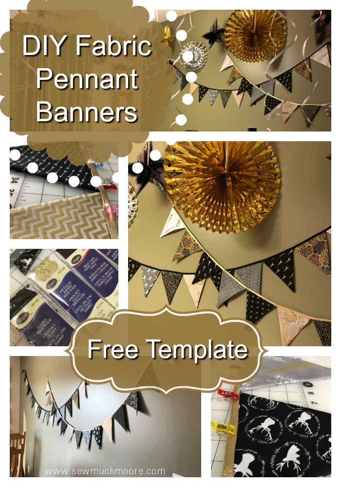 DIY Fabric Pennant Banner Pinterest Pin 1