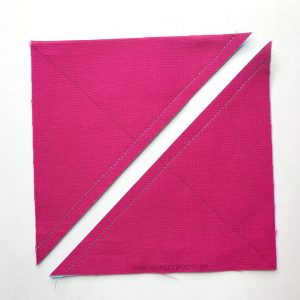 Ohio Star sew on line and cut on solid diagonal line image