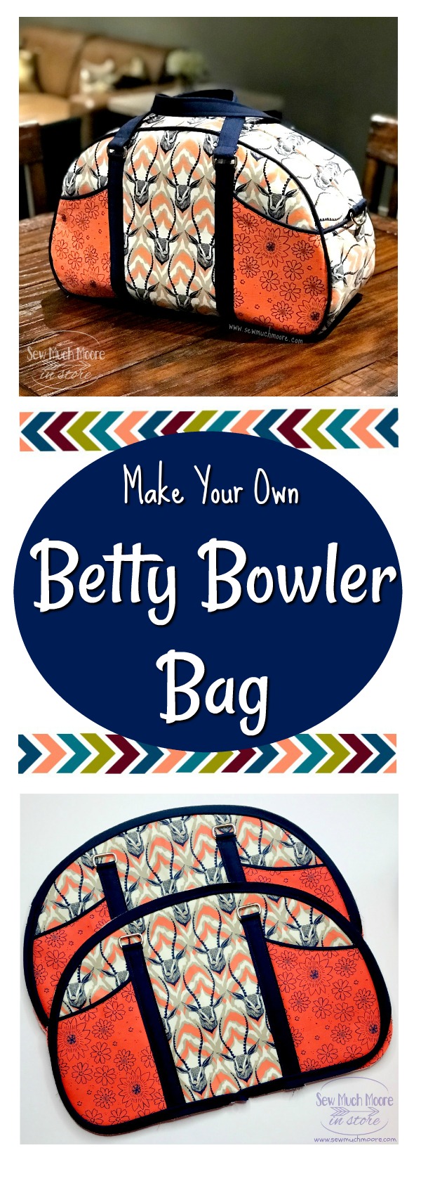 Check out these tips and tricks to make your own Betty Bowler Bag by Swoon Patterns. It's easier than you think! Video tutorial and pattern info #sewing #bagmaking #bettybowlerbag #sewingtutorials #sewing #tutorials #luggage