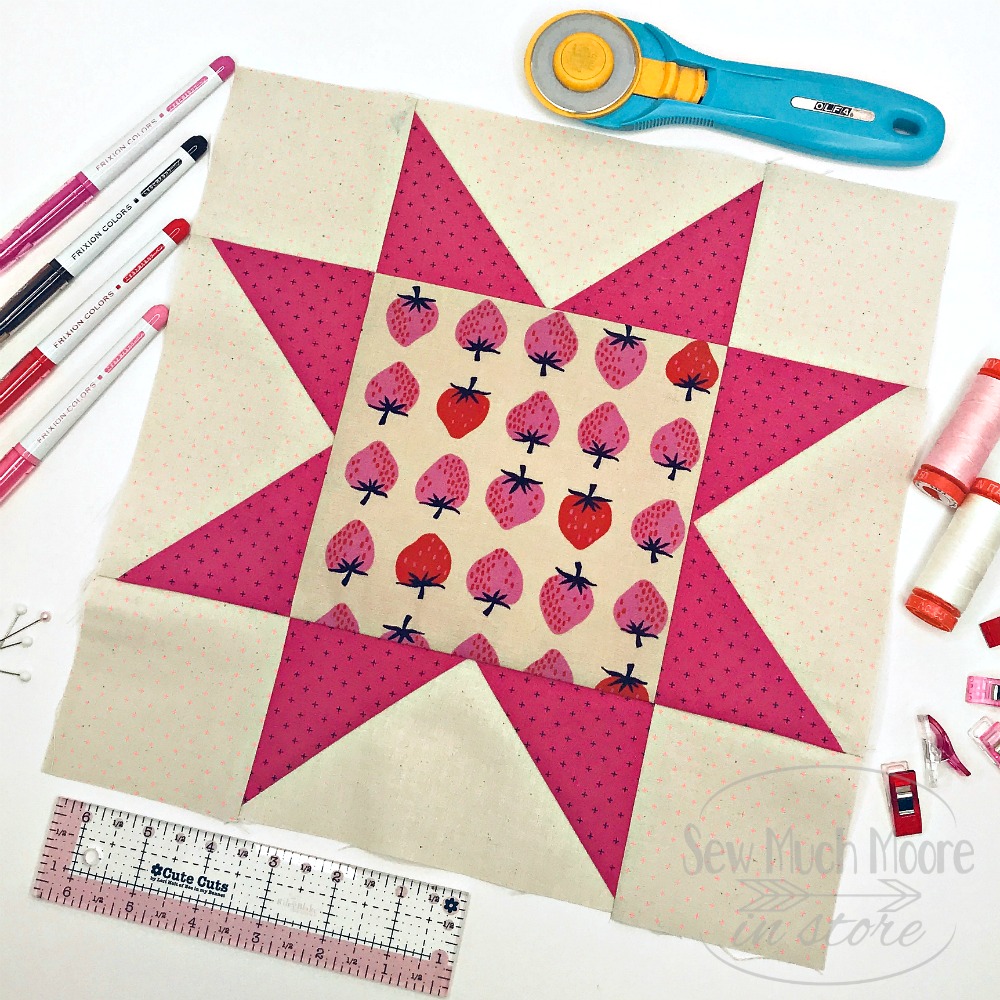 Eight Point Star Quilt Block - Styled 1