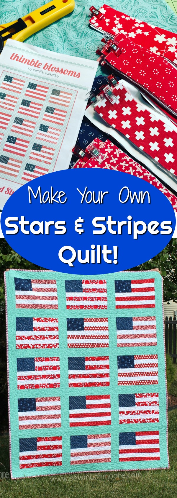 Stars and Stripes Quilt Pinterest Pin 1