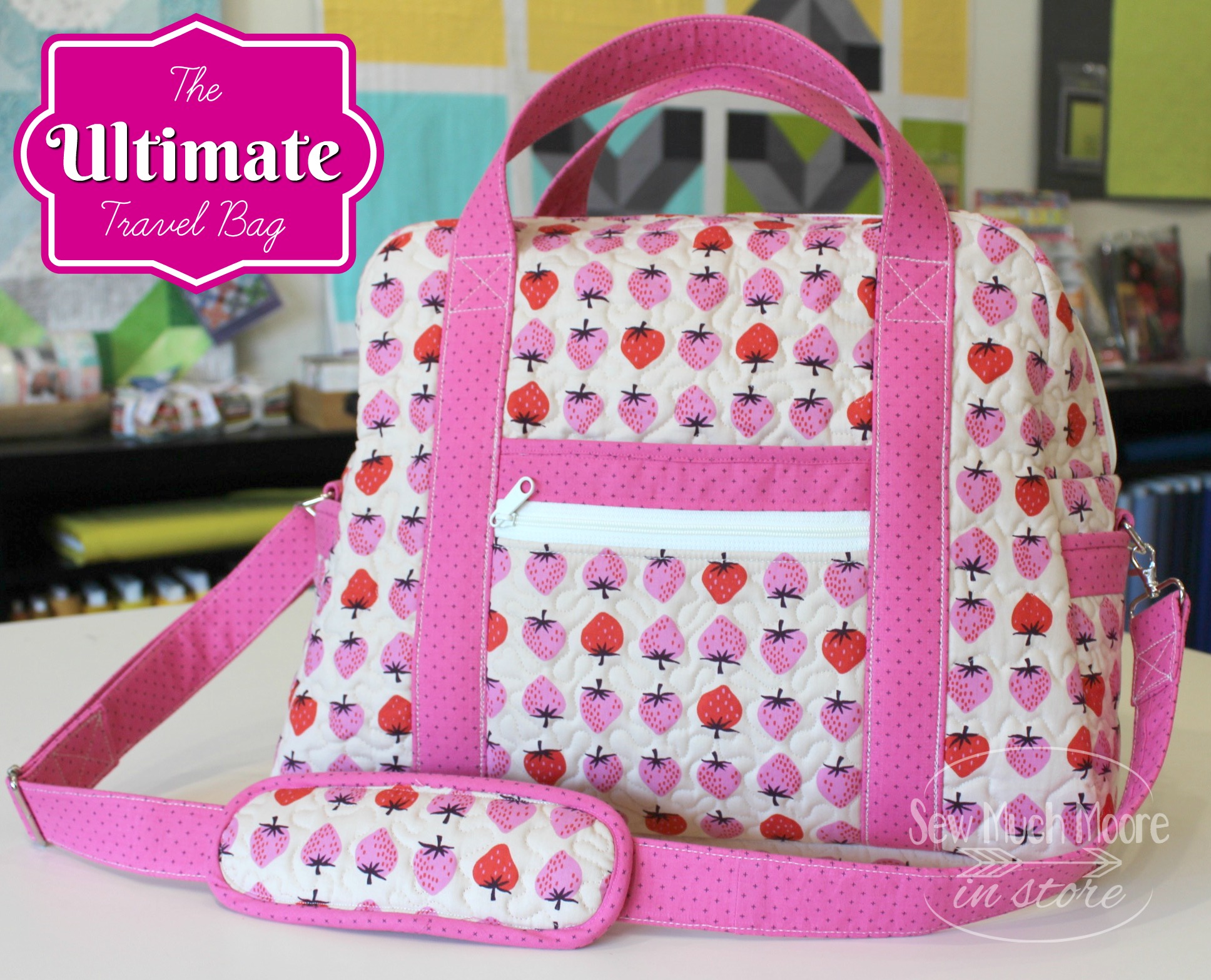 Let me tell you all about it how to make your own Ultimate Travel Bag! Grab your pattern and watch the video. Let's get sewing! #sewing #UltimateTravelBag #ByAnnie #SewingPattern #VideoTutorial #Sew #HowToMake #Bag #StepByStep #SpringBreak #SummerVacation #Zippers #Makeup #Handmade #Travel #SewMuchMoore #SewMuchMooreInStore