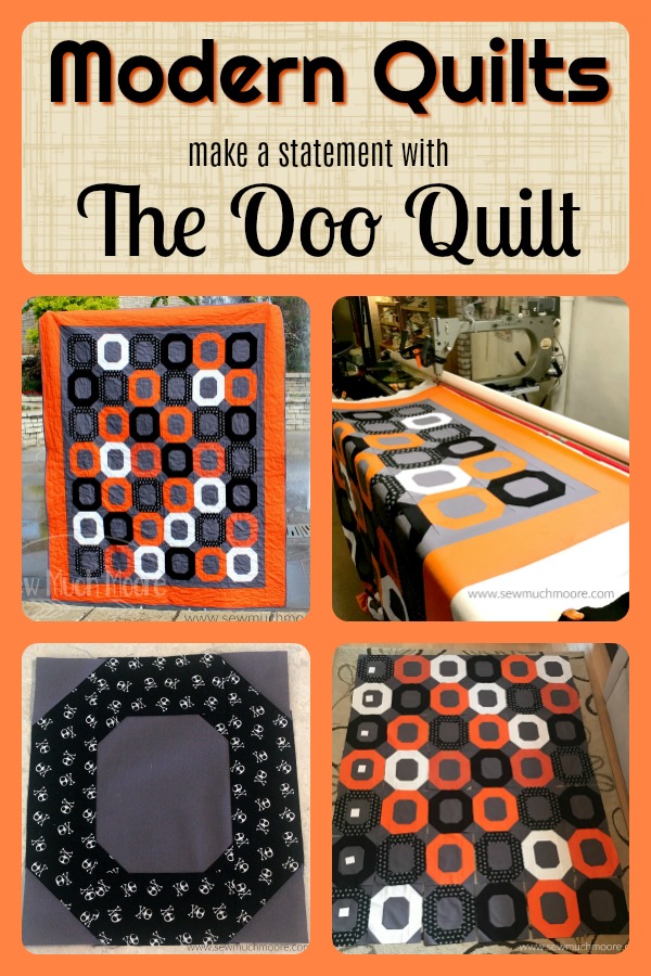 The Ooo Quilt is a fun and modern quilt! This quilt is a super easy pattern! There is even a great video tutorial! #quilt #modernquilting 