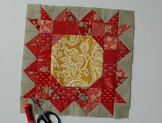 15 Fabulous Patterns for Fall - pat-sloan-aurifil-block-11 - Let me share some really great patterns and inspiration with you so you can start creating! Check out these 15 fabulous patterns for fall! #simple #TableRunners #AutumnLeaves #JellyRolls #WallHangings #FallQuiltBlocks #Quilting #ColorCombos #Fabric #PaperPiecing #Fun #Easy #Quick #pattern