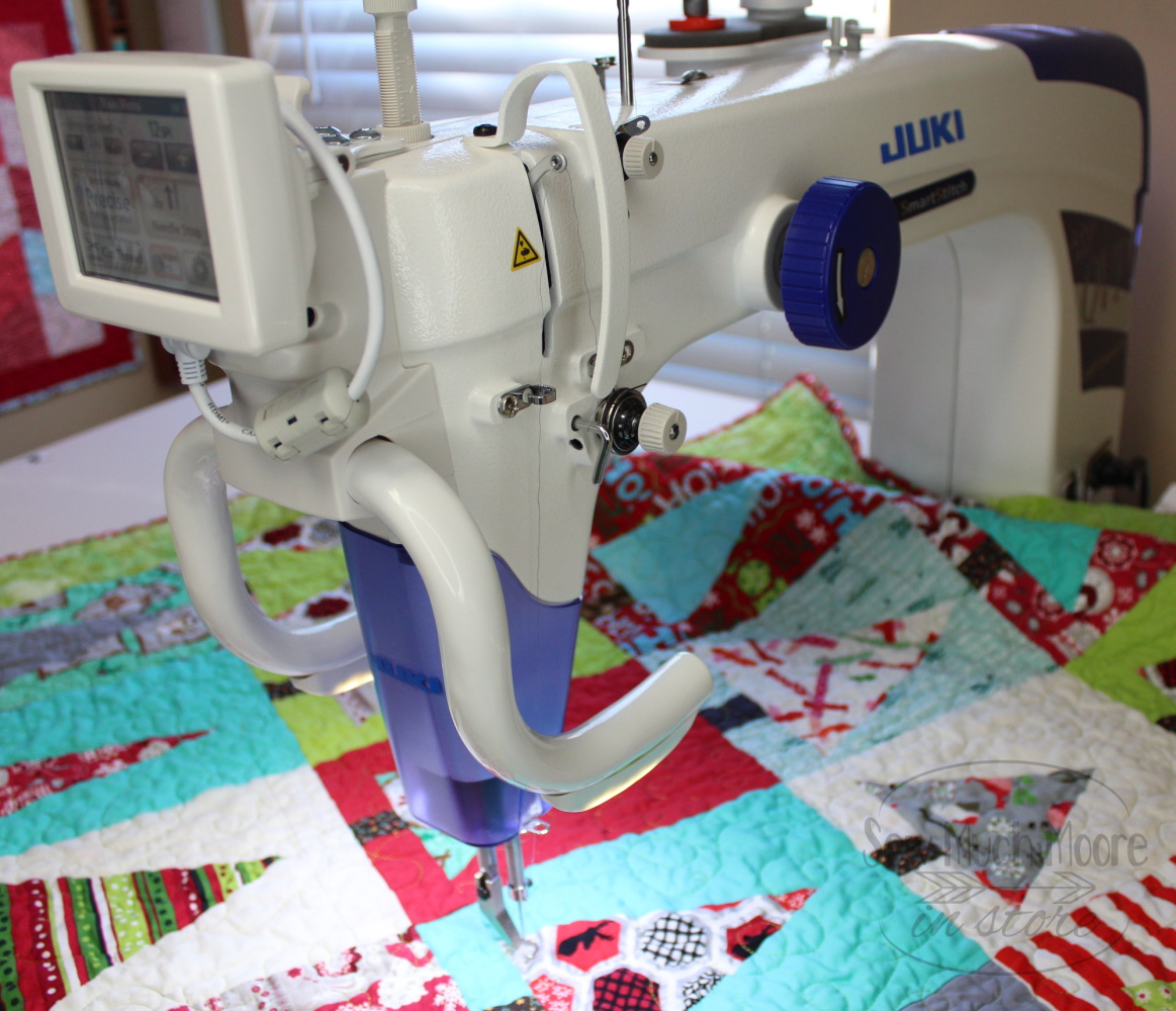 Modern Christmas Tree Quilt - Used my Juki Mikyabi Long Arm Quilting Machine to finish my Quilt! #Christmas #ForBeginners #easy #quilt #Quilts #Quilting #ideas #modern#ToMake #Designs #Simple #Blocks #Tutorial #quilting #sewing #handmade #Project #Patchwork #Contemporary #WalkingFoot #DIY #Fabric #Bedding #Hip #Trendy #SewMuchMoore #SewMuchMooreInStore