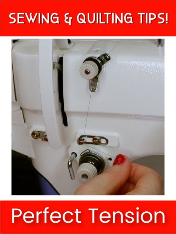 Achieving perfect thread tension is essential when sewing and quilting.  Check out these tips and tricks and watch the video tutorial.  #forBeginners #Easy #ForTheHome #DIY #Sewing #troubleshoot #Beginner #simple #video #sewingmachine #quick #tutorial #SewMuchMoore #SewMuchMooreInStore 