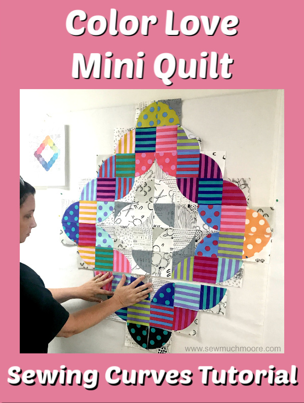 Once I learned how easy sewing curves could be, I made a wonderful quilt called Color Love. Let me show you how its done! #ForBeginners #easy #quilt #Quilts #Quilting #ideas #modern #ToMake #Designs #Simple #Blocks #Tutorial #quilting #sewing #handmade #Project #Patchwork #Contemporary #WalkingFoot #DIY #Fabric #Bedding #Hip #Trendy #SewMuchMoore #SewMuchMooreInStore 