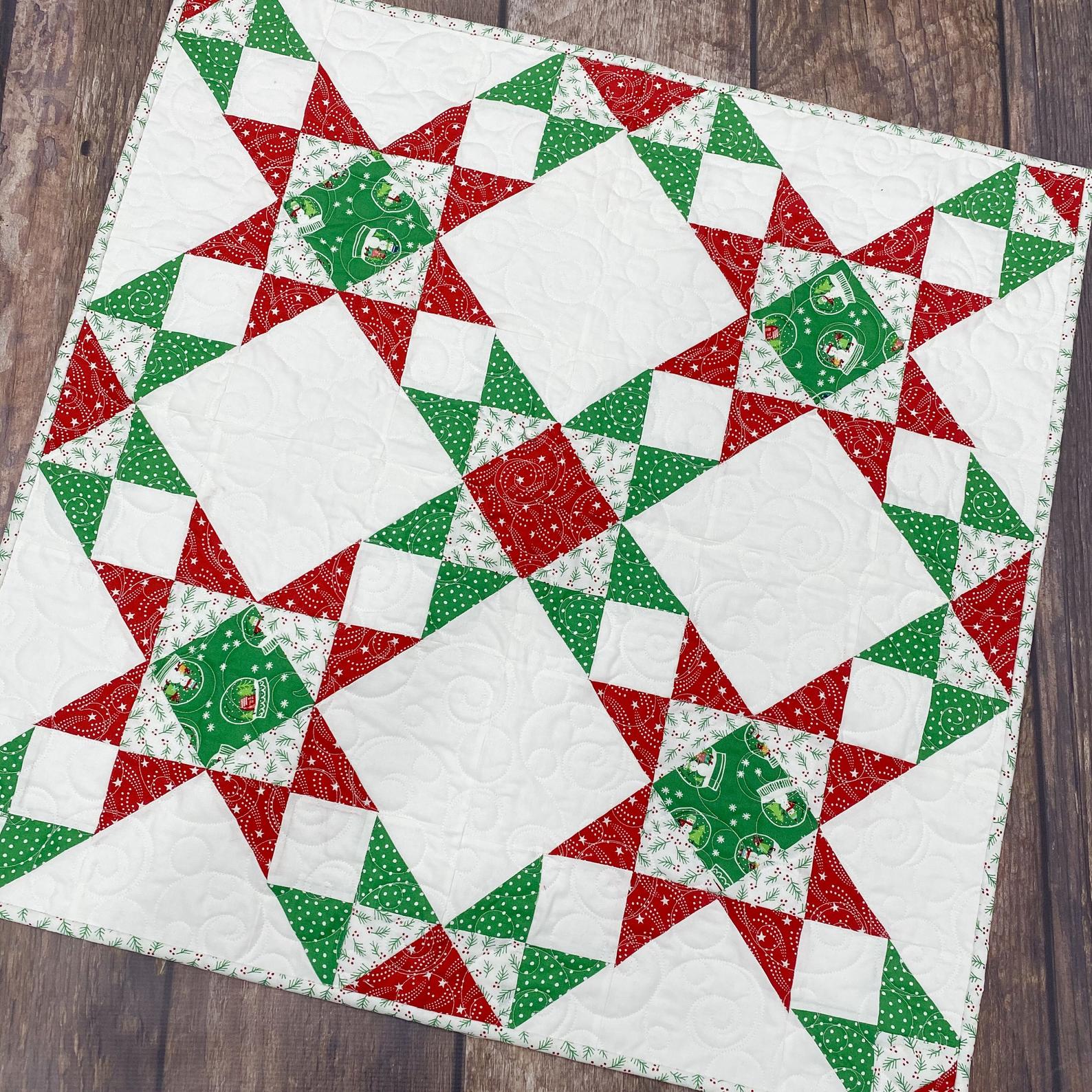 Start Crossed Christmas Table Topper is the perfect pattern to dress up your Holiday table!