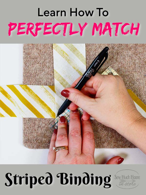 Learn how to match binding stripes and watch the video tutorial too!