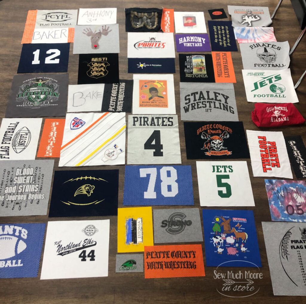 Gather your T-shirts to make a T-shirt Quilt