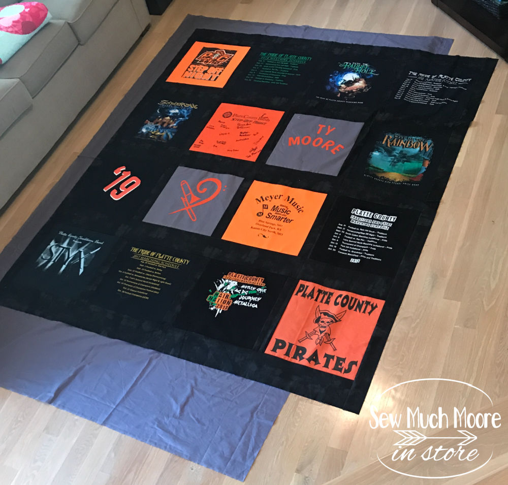 Create a backing for a T-Shirt Quilt