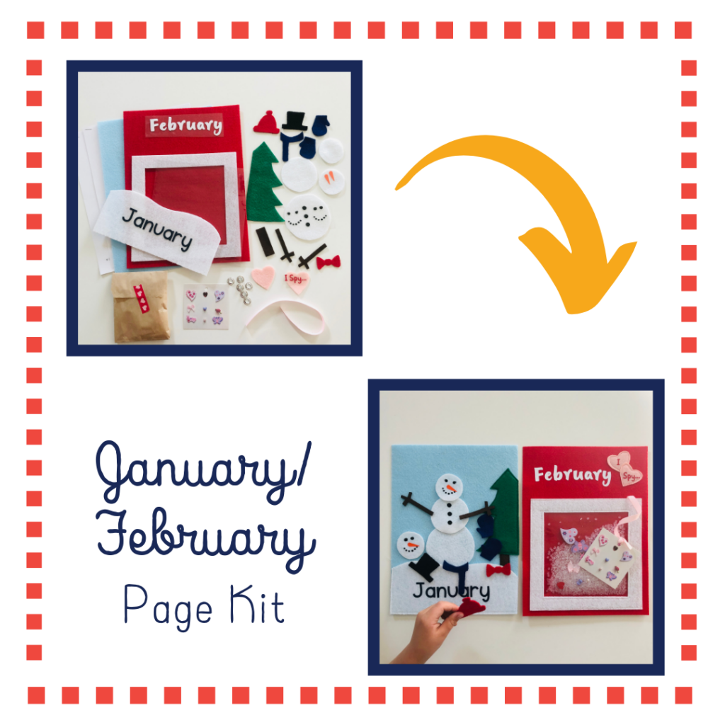 January February Quiet Book Page Kit