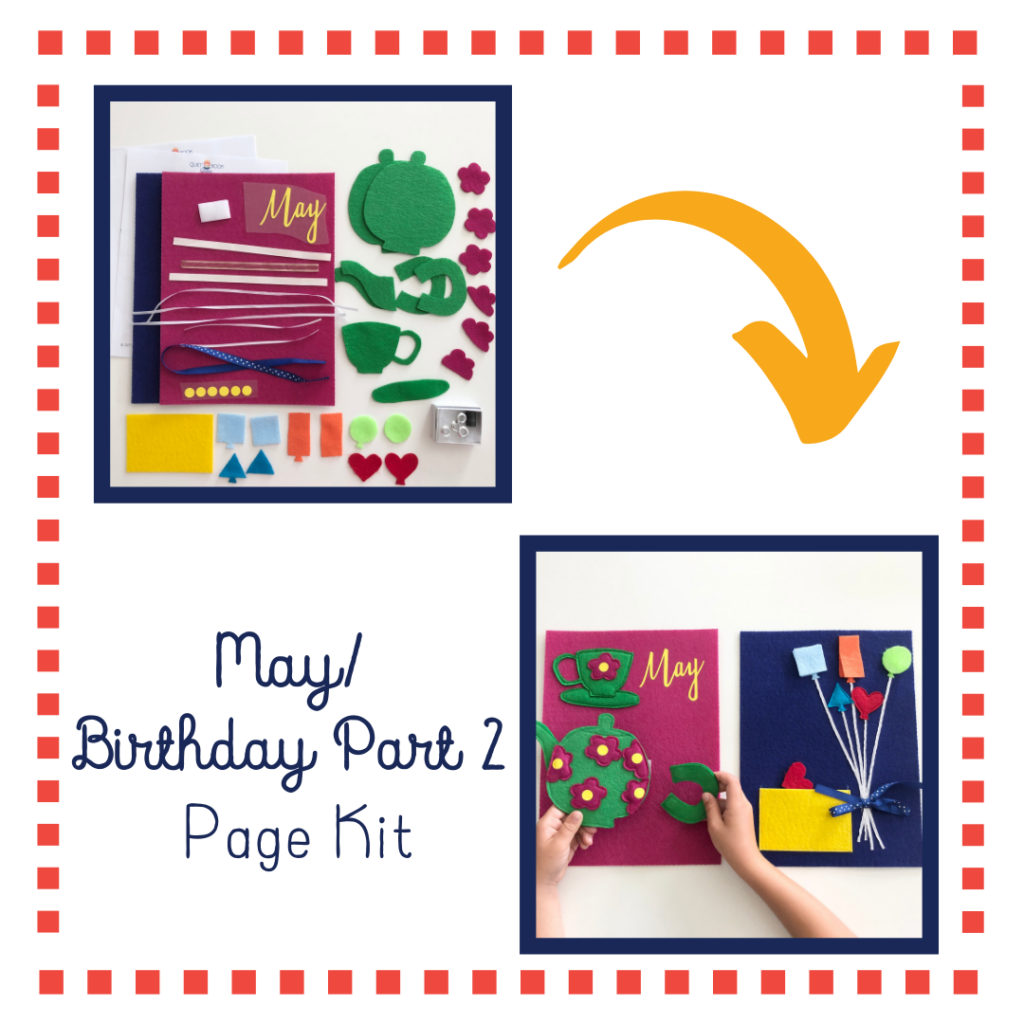 May Birthday Quiet Book Page Kit