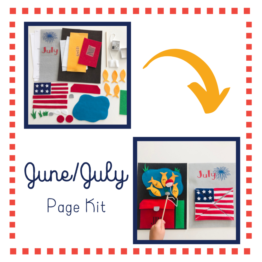 June July Quiet Book Page Kit