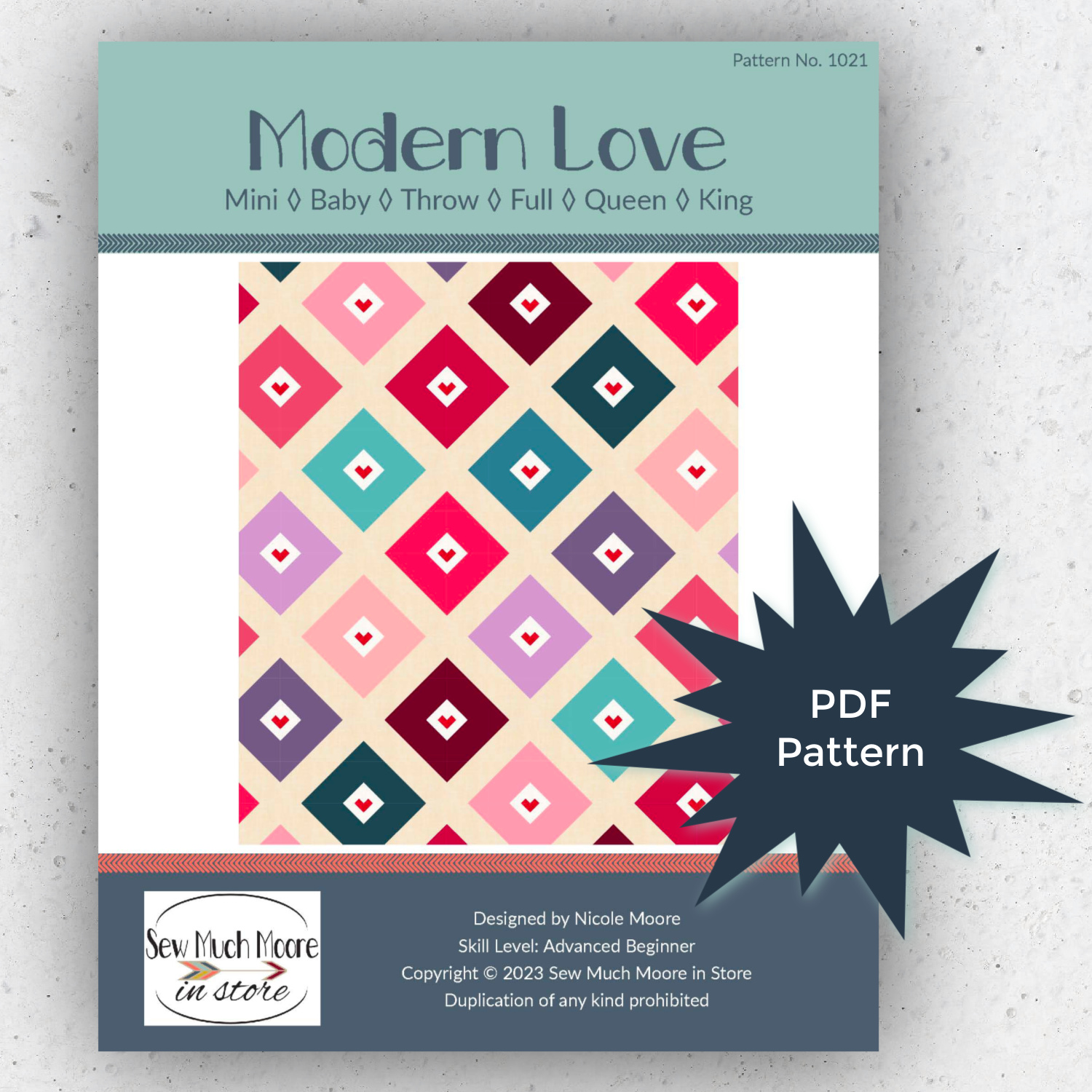 Modern Love Quilt Pattern - Sew Much Moore