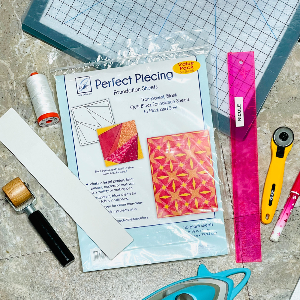 Favorite Foundation Paper Piecing Tools - assortment laid out