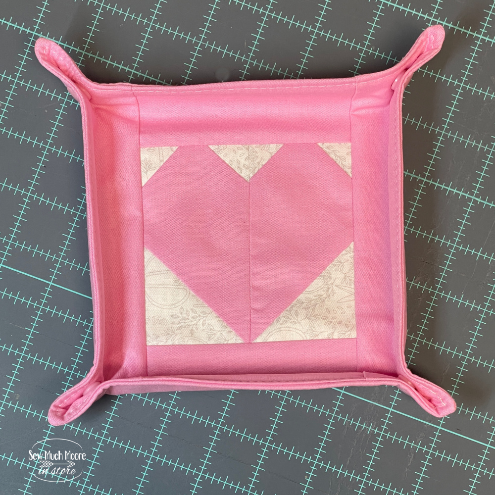 Sweet Heart Block Fabric Trays