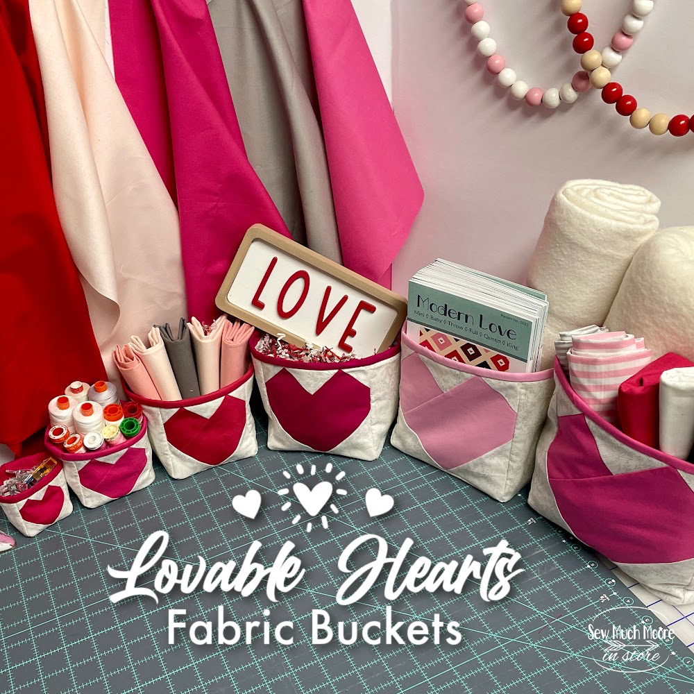 Lovable Hearts Fabric Buckets