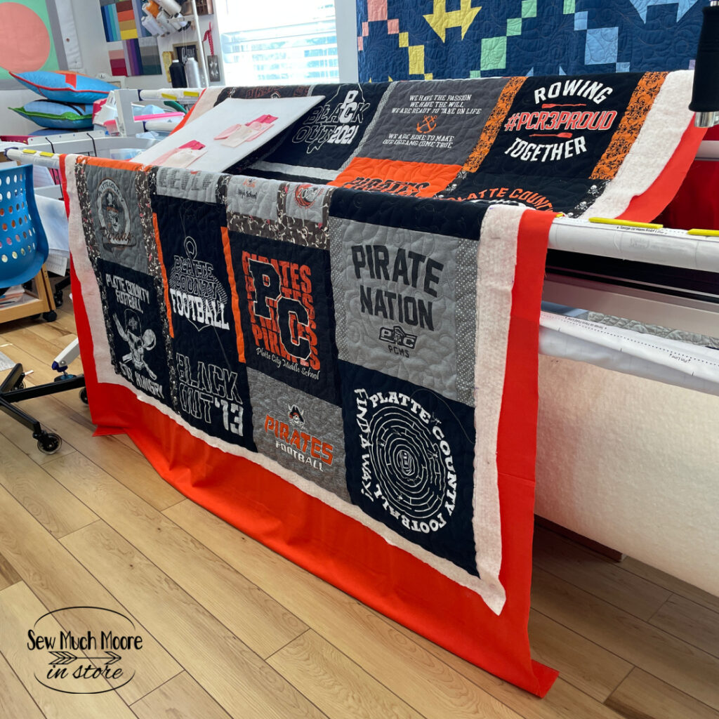 Fresh off the LongArm - High School Graduation T-Shirt Quilt