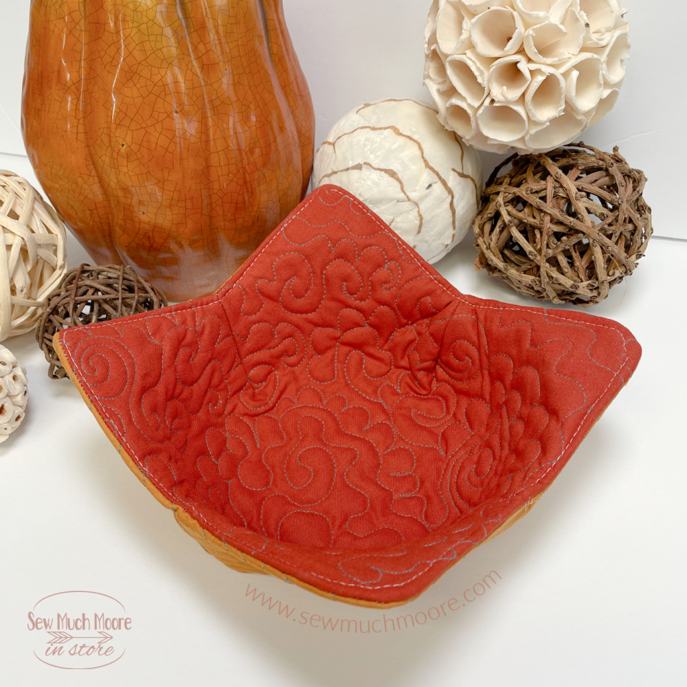 Free Motion Quilt Soup Bowl Cozy Sew Much Moore
