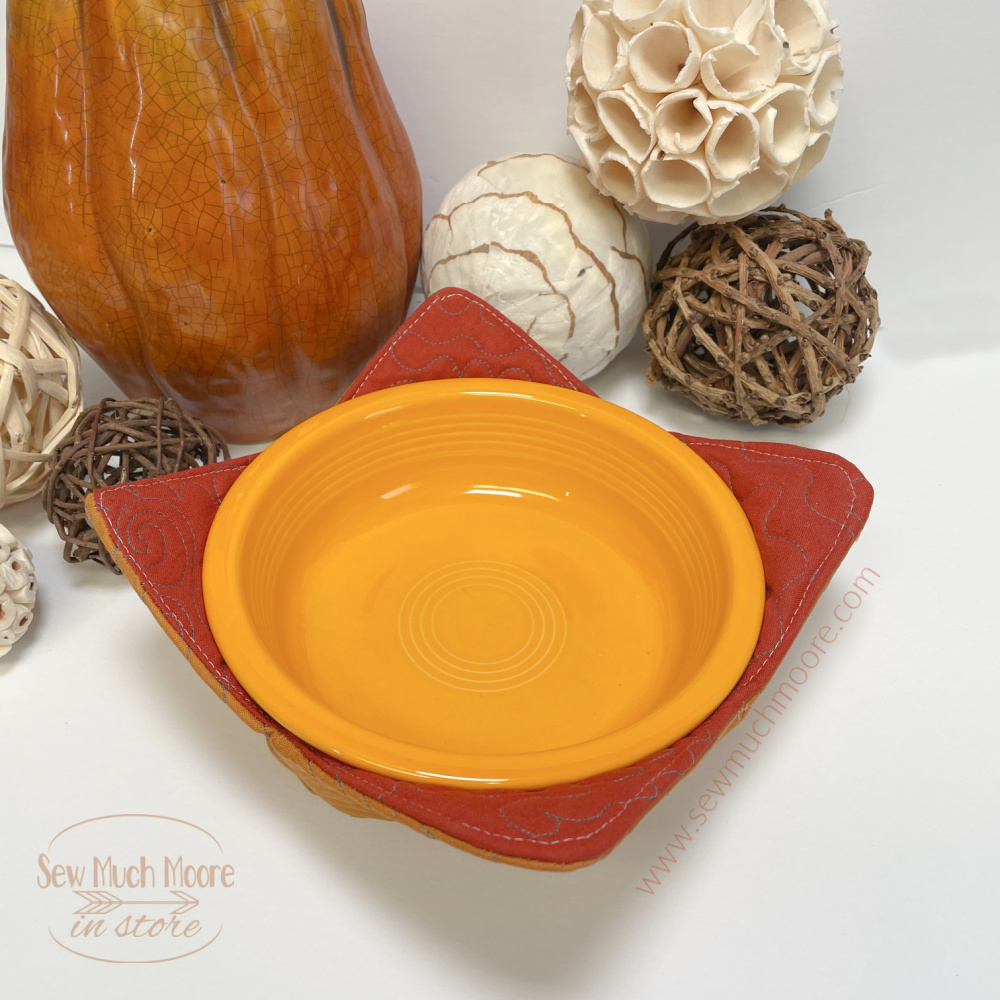 Free Motion Quilt Soup Bowl Cozy Sew Much Moore