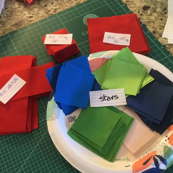 Twinkle Twinkle Tannenbaum cut fabric